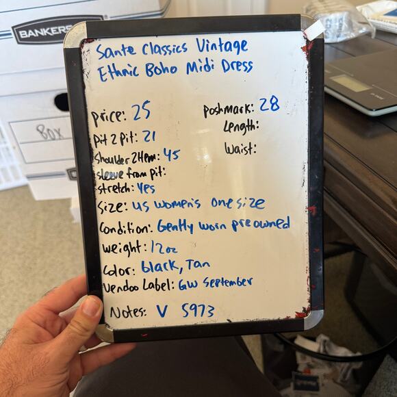 Sante Classics Vintage Ethnic Boho Midi Dress US Women's One Size - Picture 7 of 7